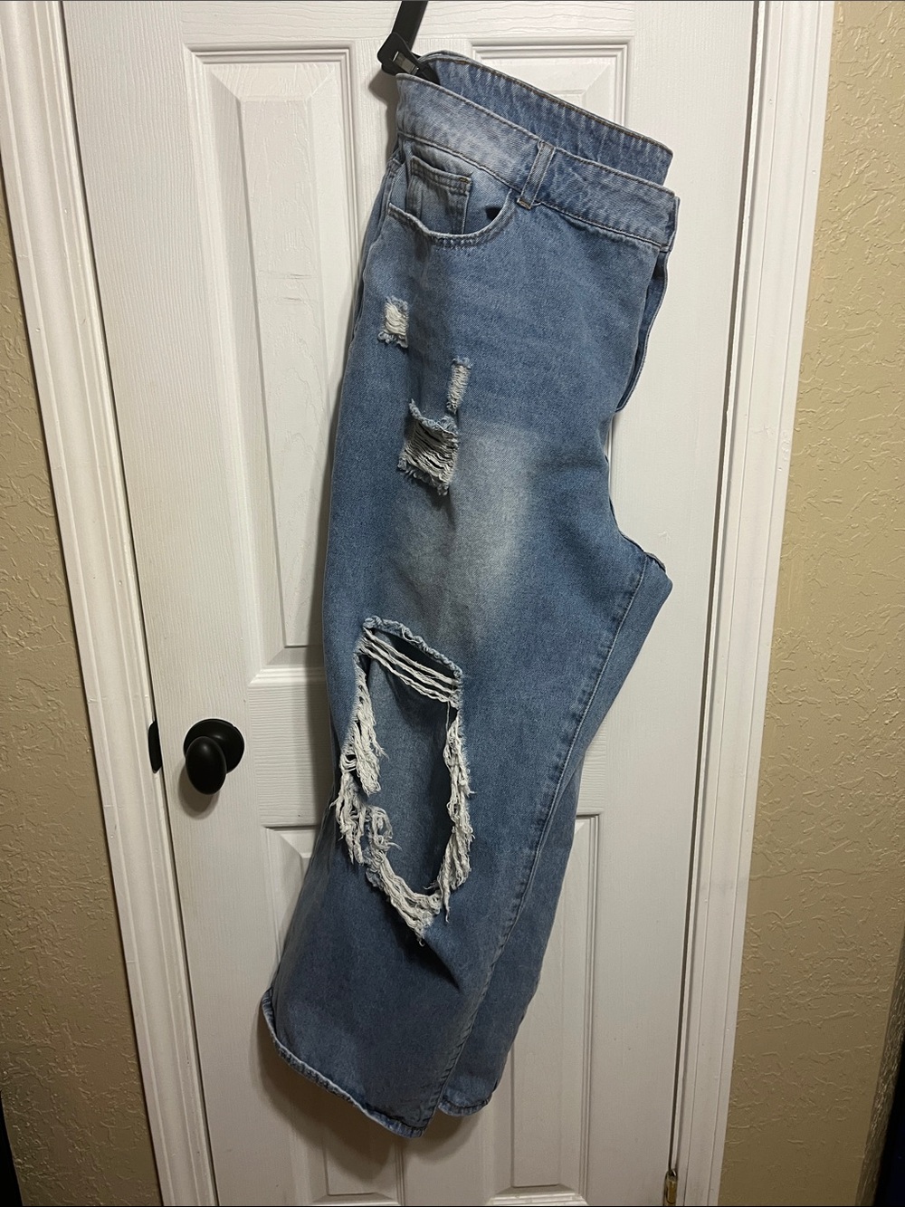 Light Blue Distressed Ripped Jeans - Picture 4 of 4